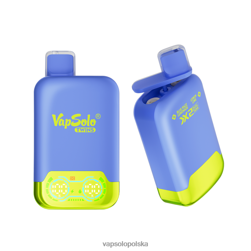 VapSolo Cena - niebieska lemoniada razz i limonka cytrynowa VapSolo TWINS jednorazowy waporyzator L4RX8V26
