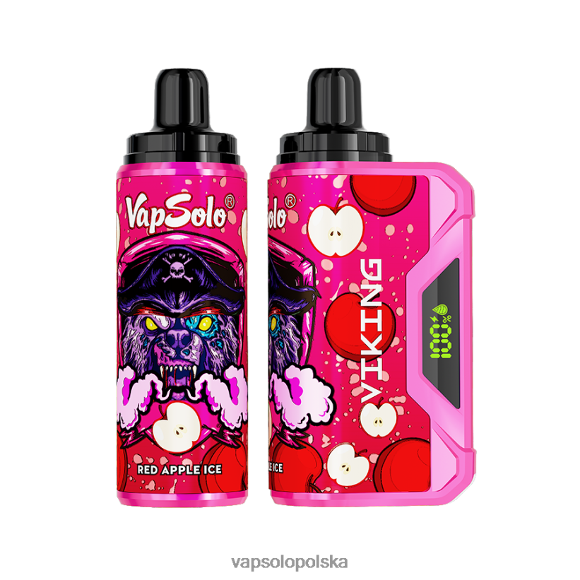 VapSolo Cena - lód z czerwonych jabłek VapSolo VIKING jednorazowy waporyzator L4RX8V42