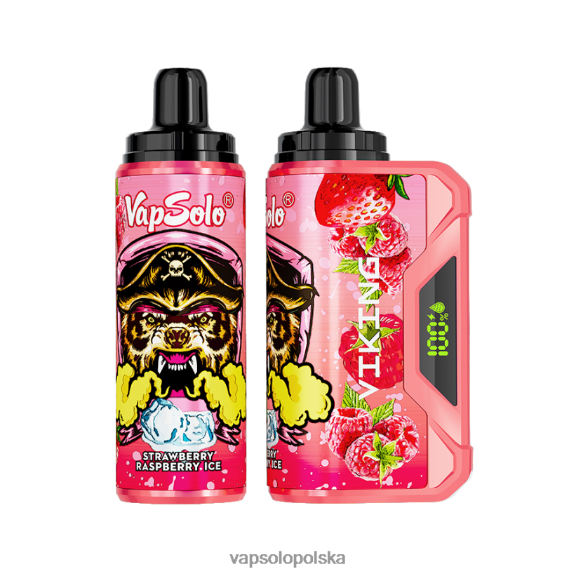 VapSolo Polska - lód truskawkowo-malinowy VapSolo VIKING jednorazowy waporyzator L4RX8V45